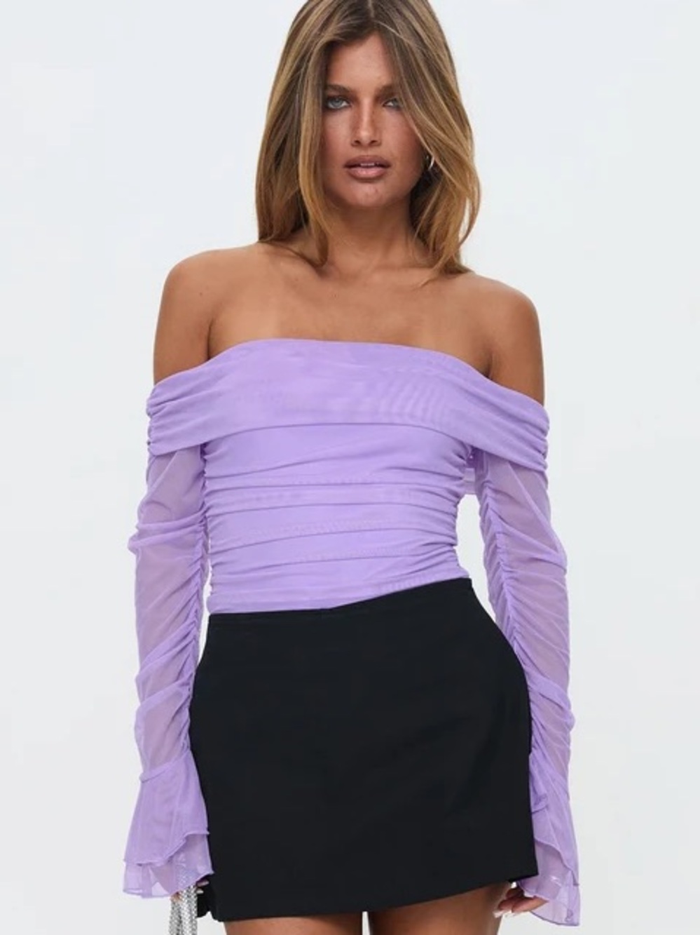 Princess Polly feel a way lilac off shoulder bodysuit